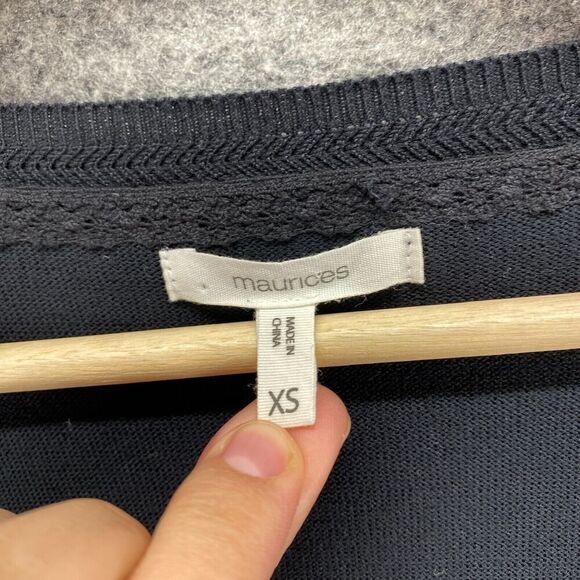 5/$45 Maurices Cardigan Women XS Black V-Neck Button Up Long Sleeve Rayon - Picture 5 of 9